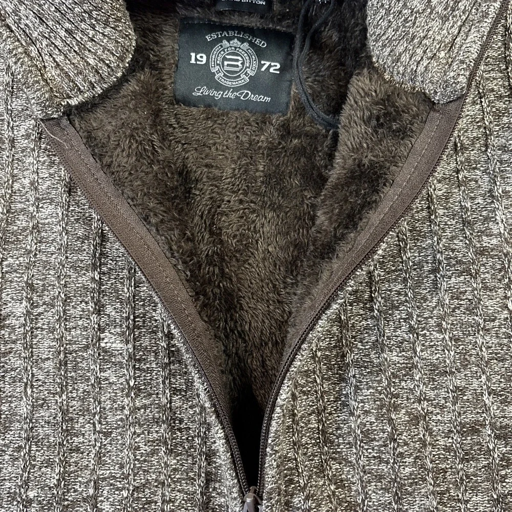 Buffalo David Bitton Mens Medium Cardigan Sweater Full Zip Soft Lined Jacket